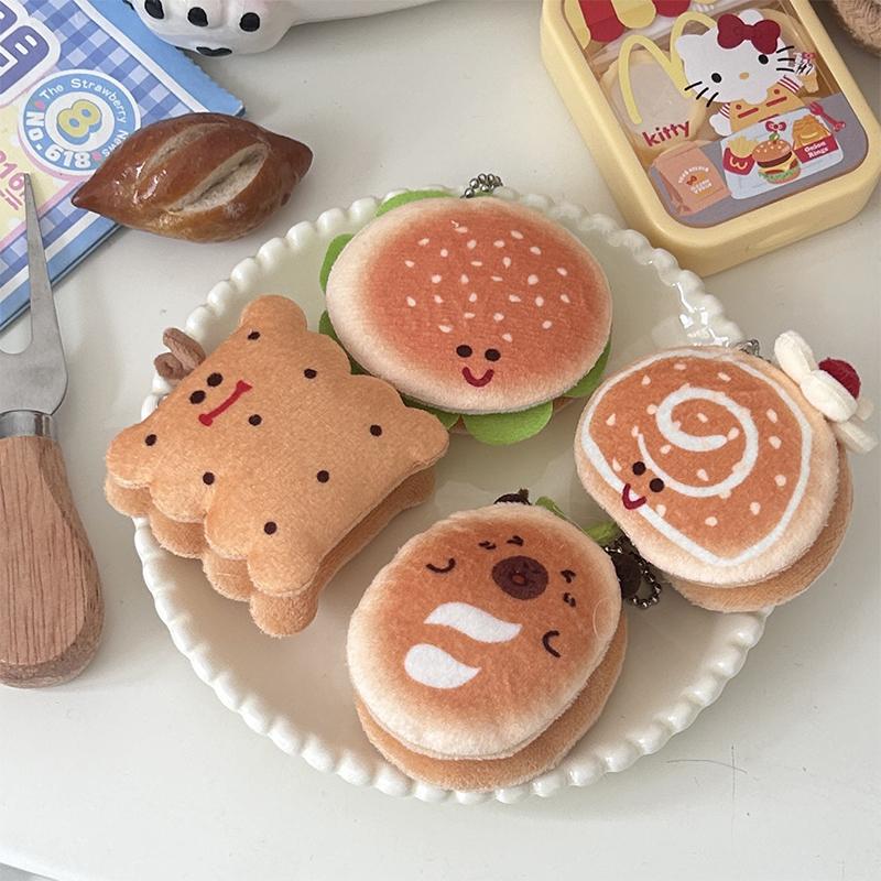 Мультяшный забавный плюшевый брелок милый креативный гамбургер хлеб кукла кулон брелок изысканный кавайный рюкзак украшение подарки