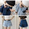 Summer Fashion High Waist Denim Shorts With Adjustment Belt Wide Leg Jeans Harem Pants