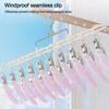 Stainless Steel Clothes Hanger with 20 Clips Sock Hangers Laundry Drying Rack  for Socks Underwear