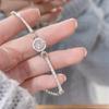 S925 Sterling Silver Sunflower Bracelet Women's Light Luxury High-end Ins Bracelet Temperament Exquisite Diamond-encrusted Half-bracelet Jewelry