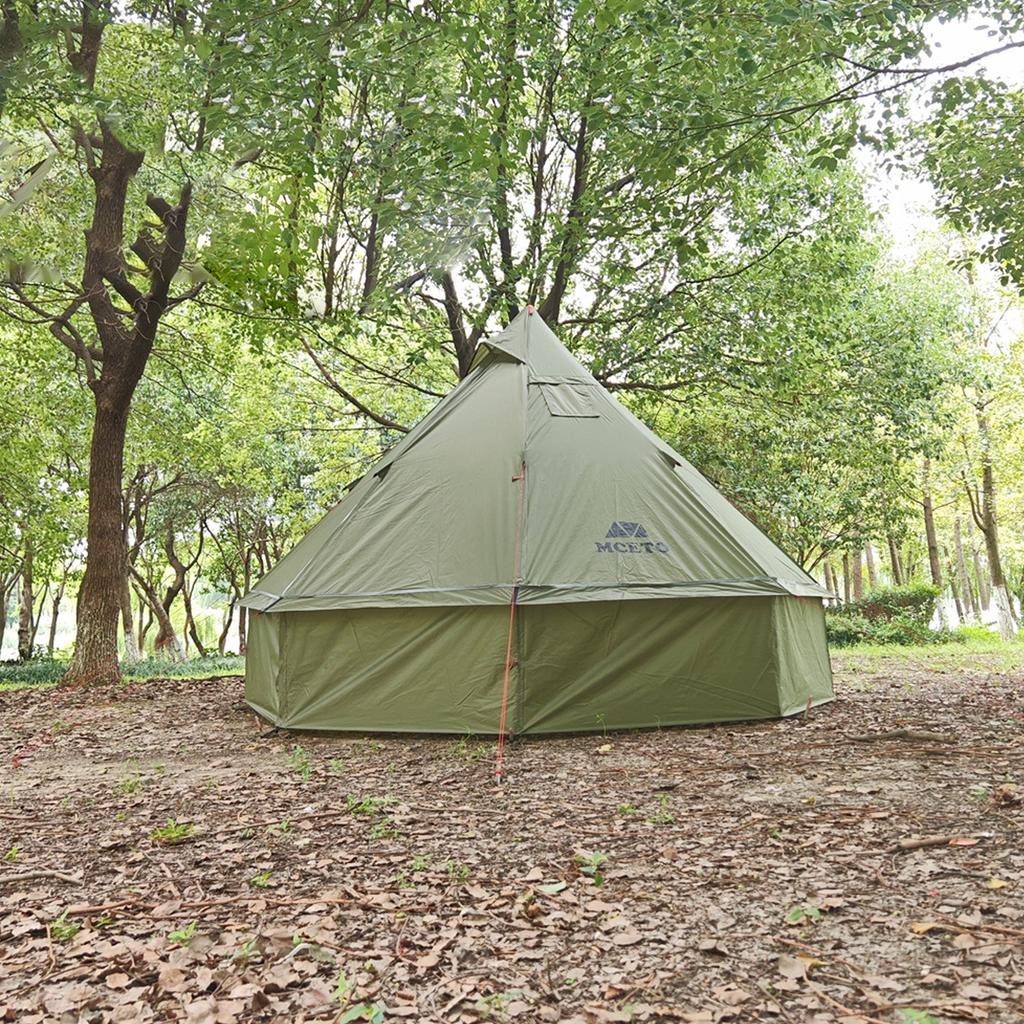 2-4 People Tipi Hot Tent with Stove Jack Camping Pyramid Teepee Tent for Camping Backpacking