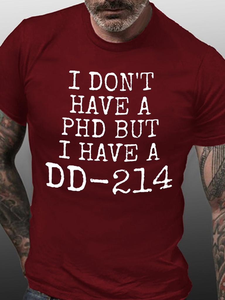 Dd214 Veteran Unisexs Short Sleeve Tshirt Funny Crew Neck Text Tee Shirts