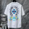 8708 CHROME HEARTS Лето 2026 Новый Высококачественный Хлопок Круглый Вырез Свободный Большой Размер Мужская и Женская Футболка Футболка для Пары