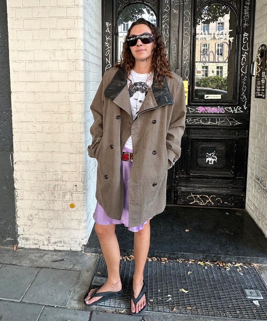 NUAKLE (W) Vincent Double Coat_Fade Khaki
