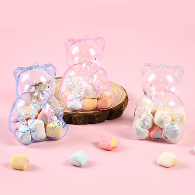 10 шт. коробка для конфет в форме медведя, прозрачная упаковка для ювелирных изделий, подарков, закусок, свадебных подарков, вечеринок, декора, сувениров для детского душа