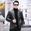 Leather Jacket, Men's Leather Suit, New Sheep Skin, Spring and Autumn Thin Leather Jacket, Slim Fitting and Handsome Men's Suit Jacket