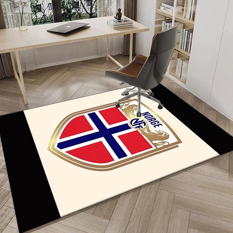 Norwegian Football Crest Area Rug Office rug, Chair Rug, Decor Carpet Livingroom bedroom Mat, Large Size Fan gifts Christmas gifts