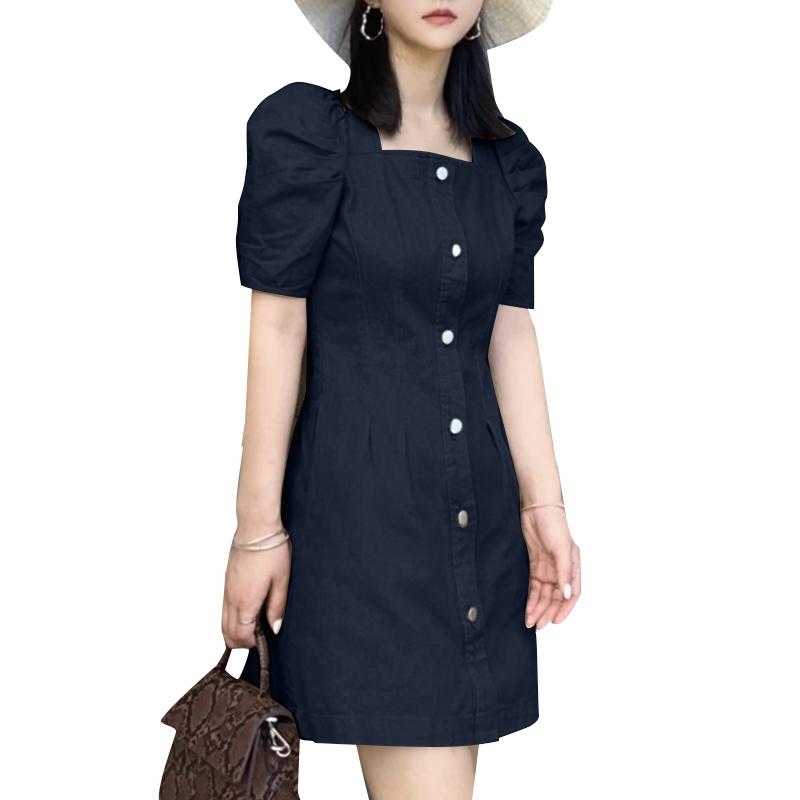 ZANZEA Женское летнее повседневное платье с квадратным воротником и коротким рукавом