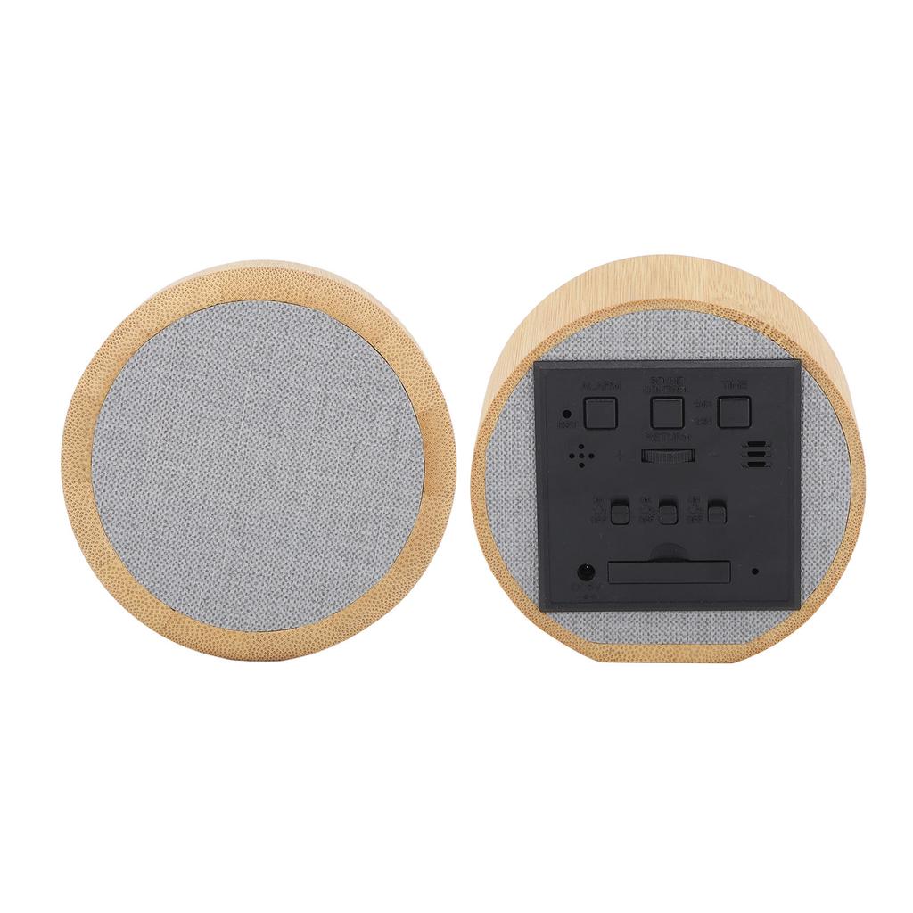 Electric Wooden Clock USB 3 Gear Brightness 200mAh Voice Activated Time Display Alarm Clock for Wokers Students