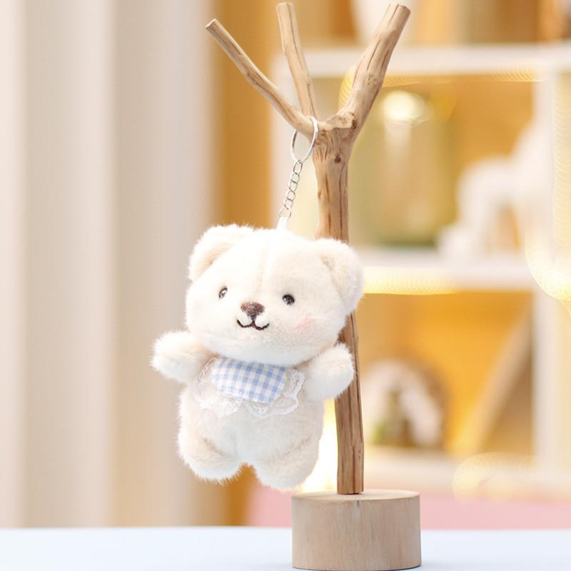 Charming Bear In Belly Wrap Plush Toy Lovable Fluffy Keychain Charm For Bags