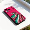 Морская жизнь Осьминог-с Чехол для телефона iPhone 11,12,13,14,15,16,17,Pro,Max,Plus,E,SE4,Air,Mini Черный Мягкий чехол