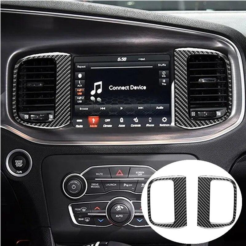 Car Interior Decoration Protection Carbon Fiber Sticker For Dodge Charger 2015-up Deluxe Auto Styling Accessories