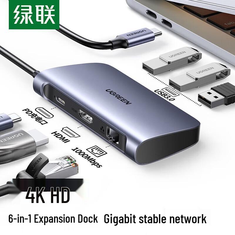 Ugreen USB-C хаб с HDMI и Gigabit Ethernet