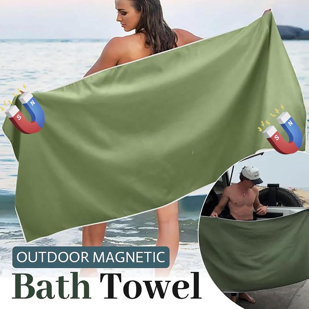 Magnetic Bath Towel,190x76cm Portable Bath Beach,Microfiber,Fast Drying,Absorbent,Camping Yoga Swimming Gym,Bathroom Accessories