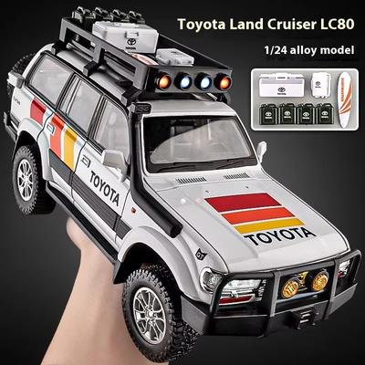 2024 Новая 1/24 Toyota Land Cruiser LC80 литая модель автомобиля из сплава литые металлические внедорожники модель автомобиля звуковая и световая имитация детская игрушка подарок