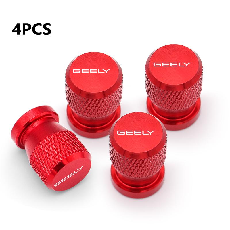 4Pcs Car Wheel Tire Valve Caps Tyre Stem Covers Airdust Waterproof For GEELY coolray Starray emgrand emgrand tugella Car Decor
