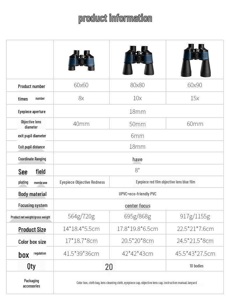 Professional HD Binoculars with Day/Night Vision & Rangefinder