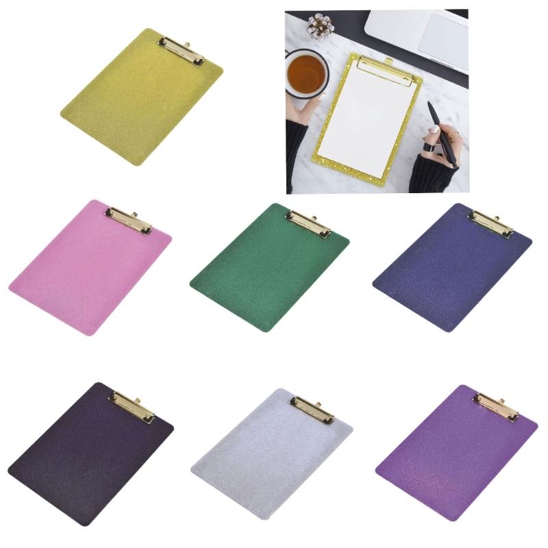 A4 Document Clipboard Glitter Clipboards Acrylic Hanging Clipboard Office School Supplies for Teacher Women Man