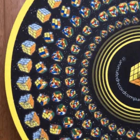 2Pcs Zoetrope Slipmat 12 Inch Animated Optical Illusion Turntable Mat Visual Art Meets Vinyl Culture Non-Slip Felt Record Player Pad for Vinyl