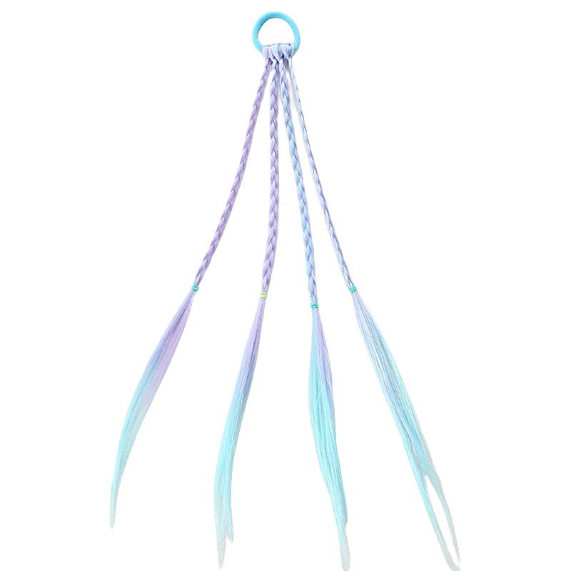 Kids Colored Gradient Wig Braids Scrunchies:Stretchable Extensions for Dreadlocks,Cute Braid Hair Accessories for Girls’ Styling