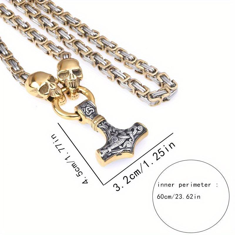 Ретро Подвеска в виде черепа викинга - Ожерелье из нержавеющей стали в скандинавском готическом стиле