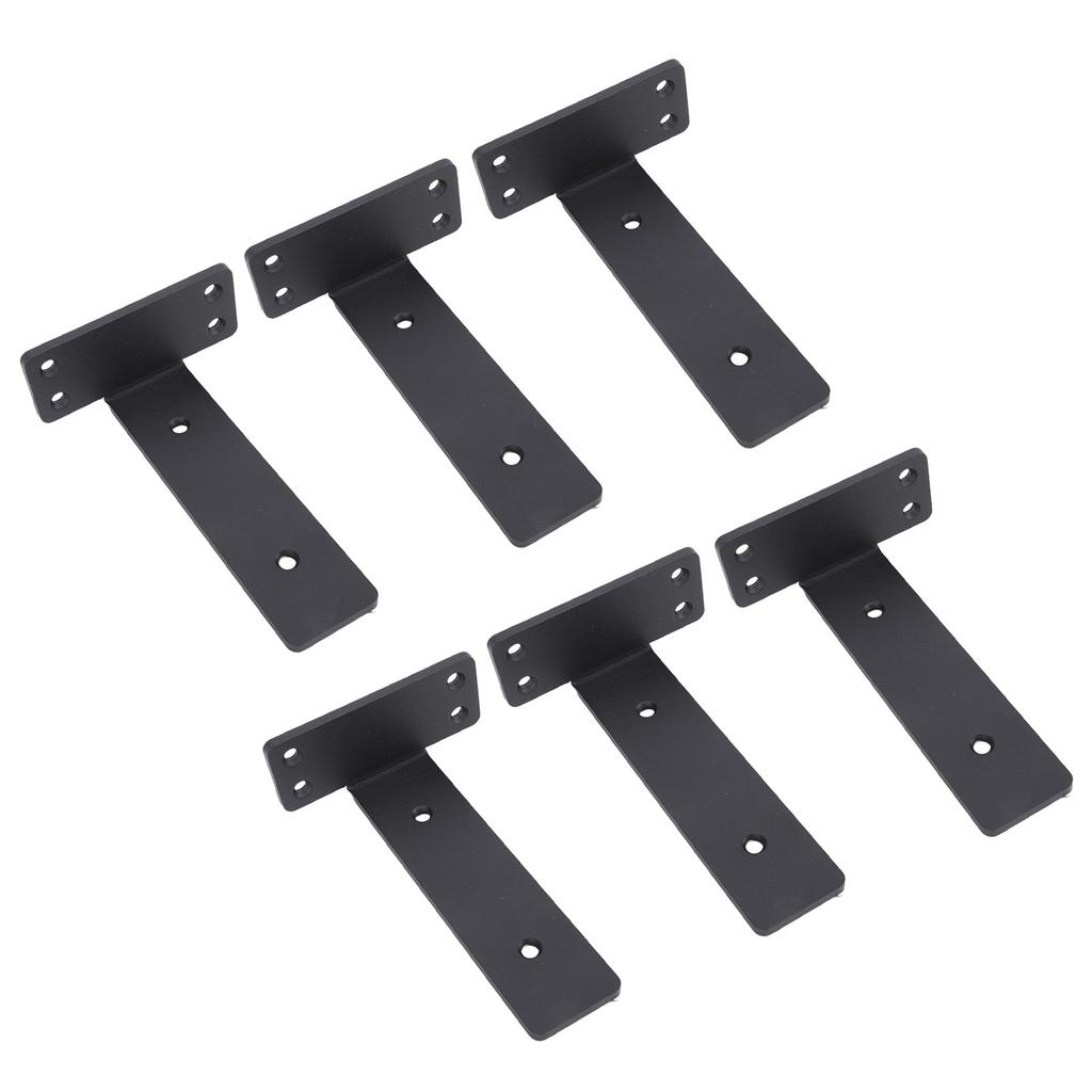 6 Pcs Shelf Bracket 6 Inch Black Matte Coating Heavy Duty Iron Wall Mounted Shelf Support Brackets F