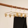5pcs Pant Hangers Aluminium Alloy Trousers Drying Rack Skirt Pants Storage Hangers Wardrobe Space Saver Clothes Organizer