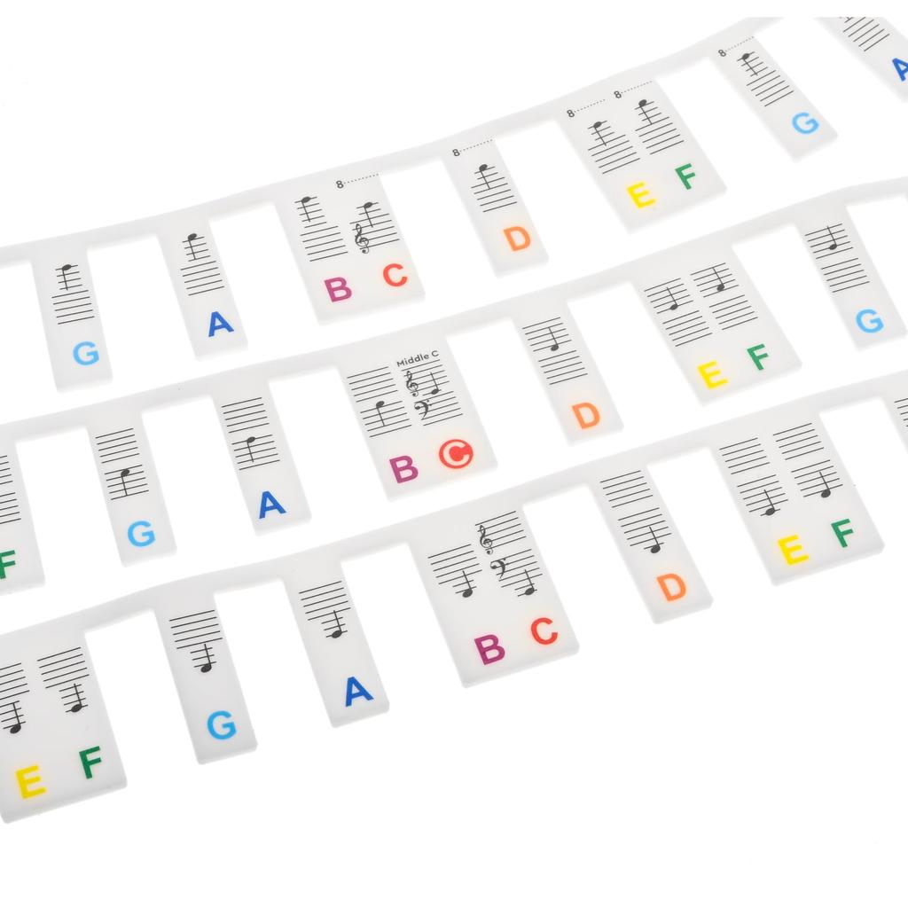Dreld Piano Sticker 88 Key Keyboard Sticker Keyboard Sticker Silicone Sheet for Beginners Piano Note Guide for Practice Musical Note Guide Easy To