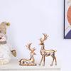 2 шт., парная фигурка оленя, стоящая, лежащая, статуя оленя из смолы, скульптура лося, рождественская, для домашнего офиса, книжной полки, украшения для рабочего стола, орнамент