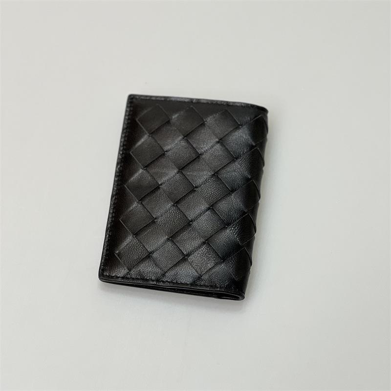 Handmade Woven Leather Wallet+folding Change Bag Card Holder Grid Sheepskin Business Fashion Card Holder Card Holder