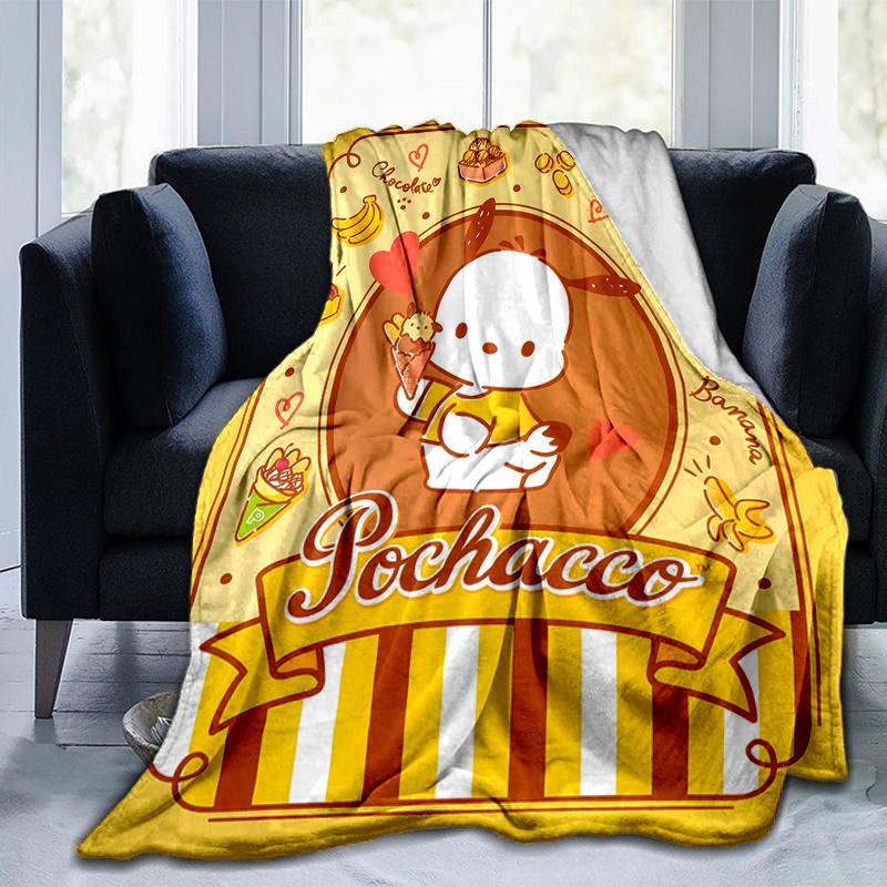 1pc Pochacco's Sweet Adventure Blanket, Seasonal Home Decor Gift for Family and Friend, Soft Throw Blanket Suitable for All Seasons, Living Room, Trav