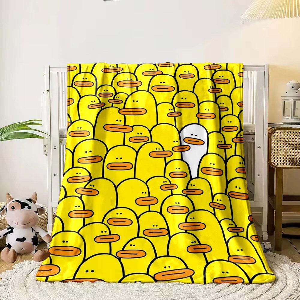 White Duck Yellow Ducks Print Blanket bedroom Blanket for Livingroom Couch lunch break Soft throw for Friend's festival Gift