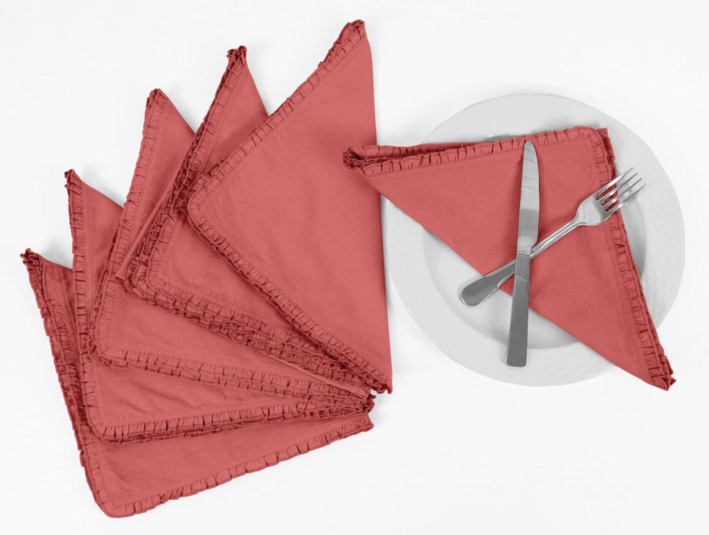 Vargottam Черный сплошной домашний декор повседневные моющиеся салфетки с оборками для обеденного стола - упаковка