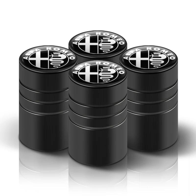 Car Stickers For Alfa Romeo for 3D Metal Tire Valve Caps Car Tyre Air Stems Cover For Alfa Romeo Giulia Stelvio Giulietta 156 1