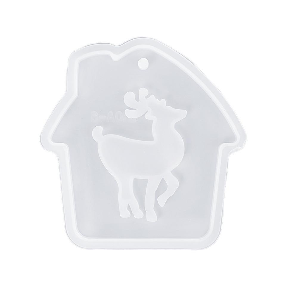 With Hole Christmas Resin Mold 12 Styles Elk Shape Silicone Molds Snowflake Bell Shape DIY Jewelry Making Christmas Craft