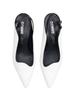 Commegee Asymmetric Wave Sling-Back Shoes / Cg1021Wh