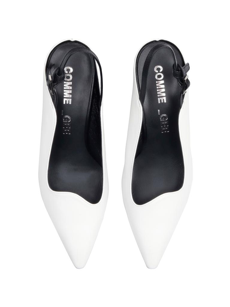 Commegee Asymmetric Wave Sling-Back Shoes / Cg1021Wh
