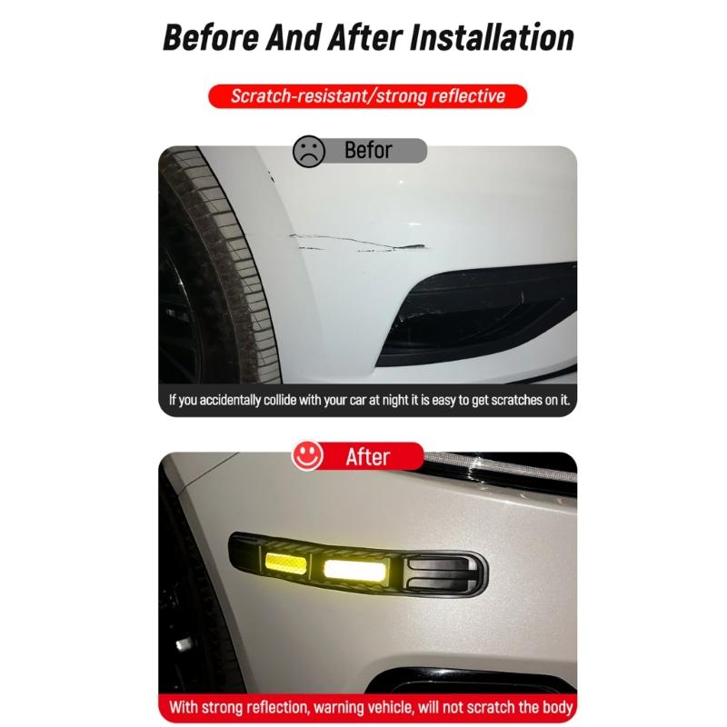 1 пара Защитные полоски на бампер автомобиля Светоотражающая Антицарапная лента Клейкая TPU Защита для защиты автомобиля от столкновений