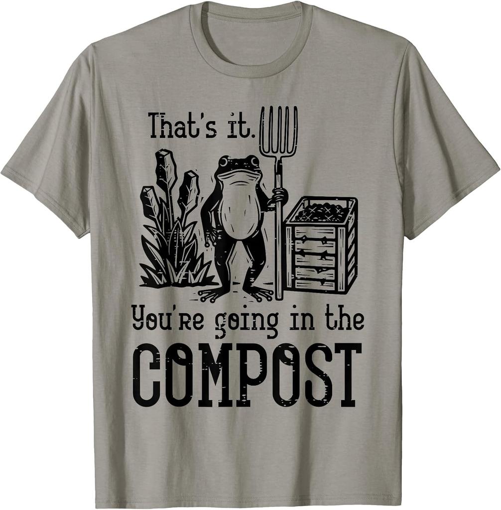 Funny Frog Compost Humor Unisex T-shirt For Gardening Enthusiasts - &