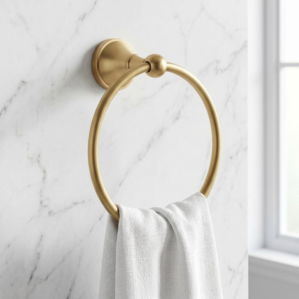 Copper Towel Holder Round Towel Hanger Durable Towel Ring Bathroom Shower Kitchen