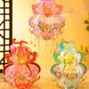 Chinese Style Portable Gourd Lantern PVC Handmade Handheld Gourd Lantern with Tassel Traditional Craft LED Lantern Kindergarten