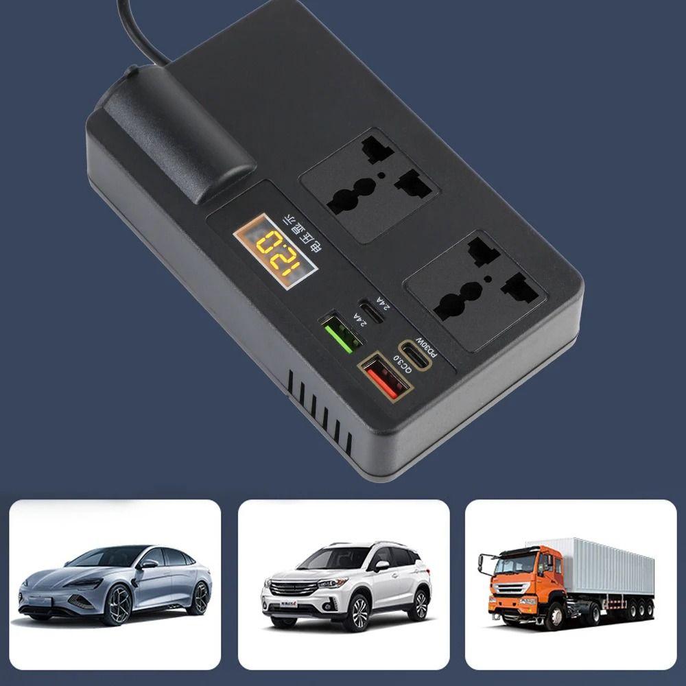High Power Car Inverter DC 12V/24V To AC 220V Car Converter Socket Portable Power Adapter