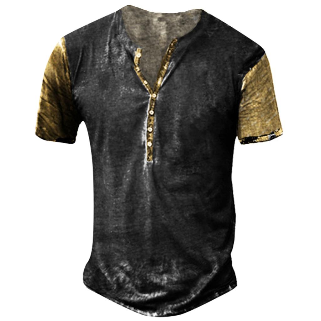 Мужская модная футболка с коротким рукавом и вышивкой с коротким рукавом и принтом на весну и лето