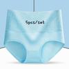 L-5XL 5Pcs/set High Waist Women's Panties Breathable Cotton Underwear Briefs Ladies Underpants