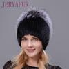 New Style Winter Warm Cap Rabbit Fur Flower With Fox Fur On Top Natural Imported Mink Fur Warm Hat for Women Ear Warm Hat