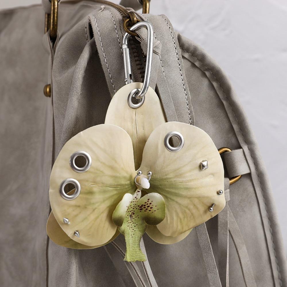 Backpack Decoration Orchid Lily Keychain Colorful Backpack Hangings Decor Flower Bag Pendant