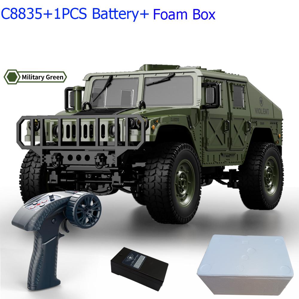 ABAH1 C8835 1:14 RC Car 2.4G Remote Control Car 4WD Off-road Climbing Simulation All-terrain RC Crawler Military Jeep JJRC RC Toys