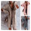 Women's Patchwork Hooded Patch Knit Sweater Long Sleeved Cardigan Sweater Jacket for Women