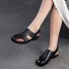 GKTINOO Hollow Out Breathable Comfortable Flat Sandals 2025 Summer New Retro Genuine Leather Casual Women's Shoes