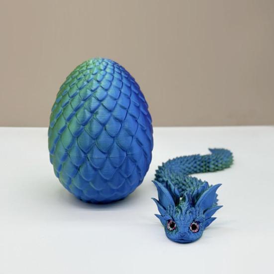 3D-печатная фигурка змеиного яйца с подвижными суставами, фигурка змеиной скорлупы, игрушка-непоседа, змеиное яйцо с шарнирной змеей внутри, настольное украшение